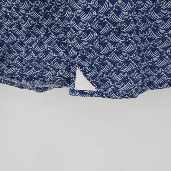 untuckit shirt Mens medium silineo short sleeve slim fit linen wave print casual - Picture 5 of 11